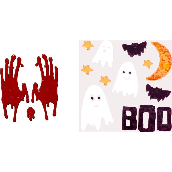 Halloween Fönsterdekoration Blodiga Händer & Spöke