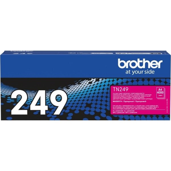Brother TN249M Lasertoner, magenta, 4 000 sidor