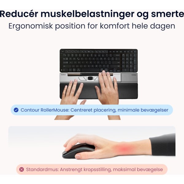 Contour RollerMouse Go med RollerMouse Go Dock