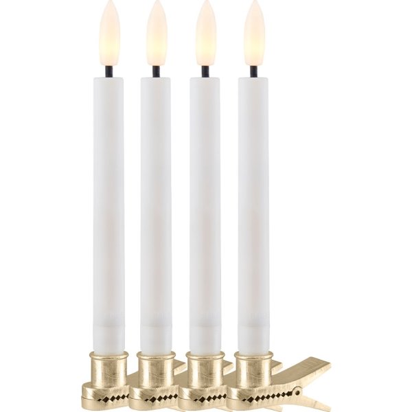 Sirius Sille Julgransljus, Vit, 4 st.