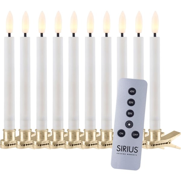 Sirius Sille Julgransljus, Vit, 10 st.
