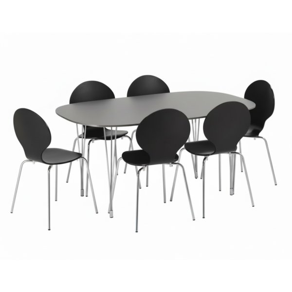 Comfort matsalsbord svart, med utdrag