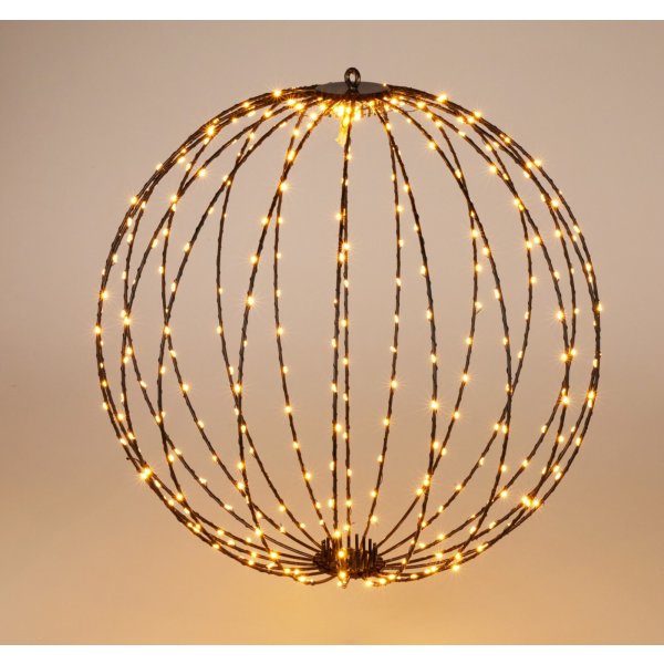 Hopfällbar Kula i Metall med 400 LED, 60cm, svart