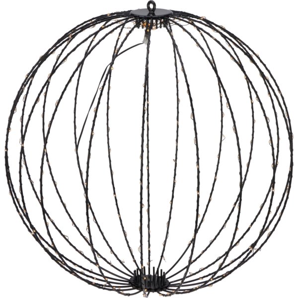 Hopfällbar Kula i Metall med 400 LED, 60cm, svart