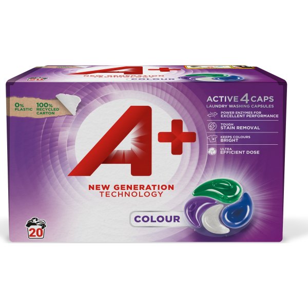 A+ Active 4 tvättkapslar | Colour | 20 st.