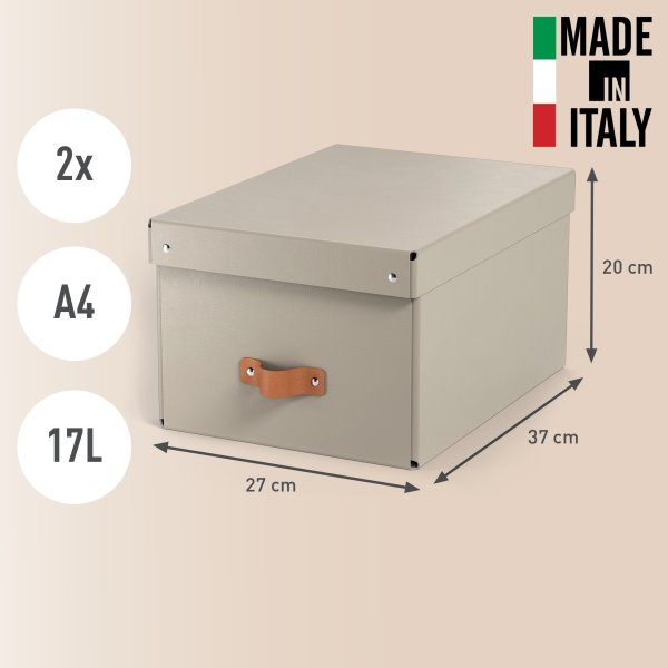 Leitz Puro Box m. lock | M | Beige | 2 st.