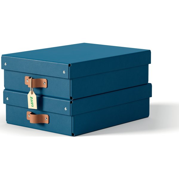 Leitz Puro Box med lock | M låg | Blå | 2 st.