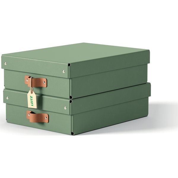Leitz Puro Box m. lock | M låg | Grön | 2 st.