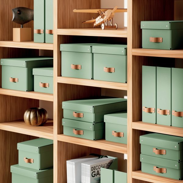 Leitz Puro Box m. lock | M låg | Grön | 2 st.