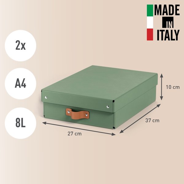 Leitz Puro Box m. lock | M låg | Grön | 2 st.