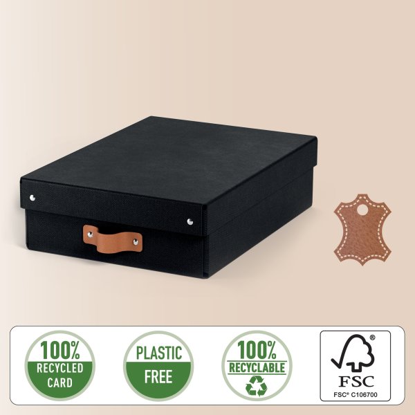 Leitz Puro Box med lock | M låg | Svart | 2 st.