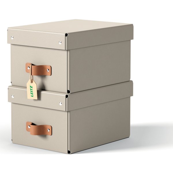Leitz Puro Box med lock | S | Beige | 2 st.