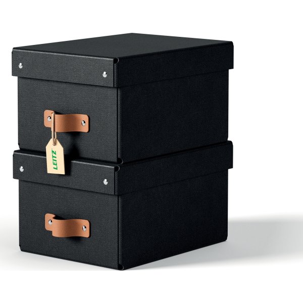 Leitz Puro Box med lock | S | Svart | 2 st.