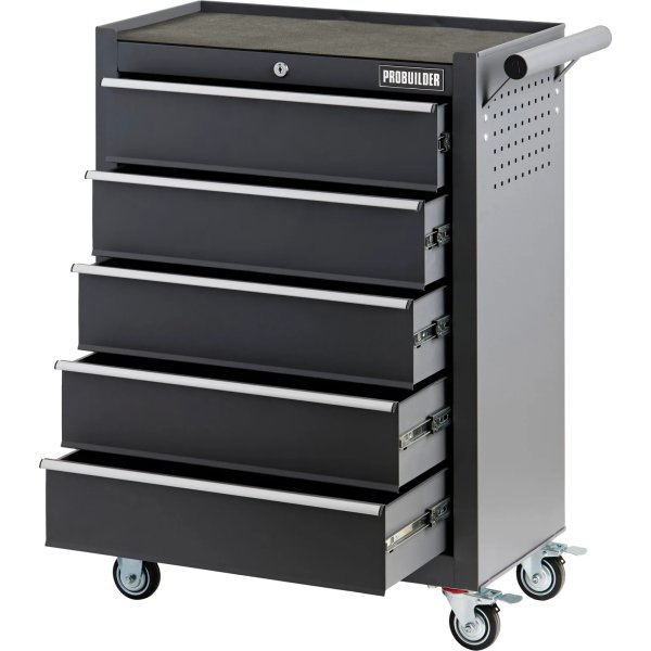 Probuilder Verkstadsvagn med 5 lådor, grå
