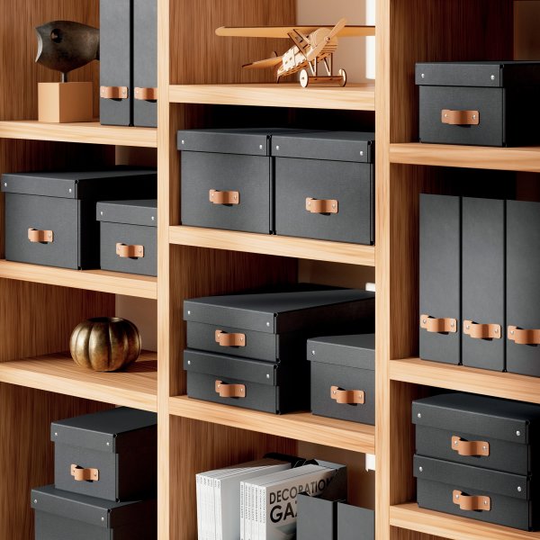 Leitz Puro Box med lock | S | Svart | 2 st.