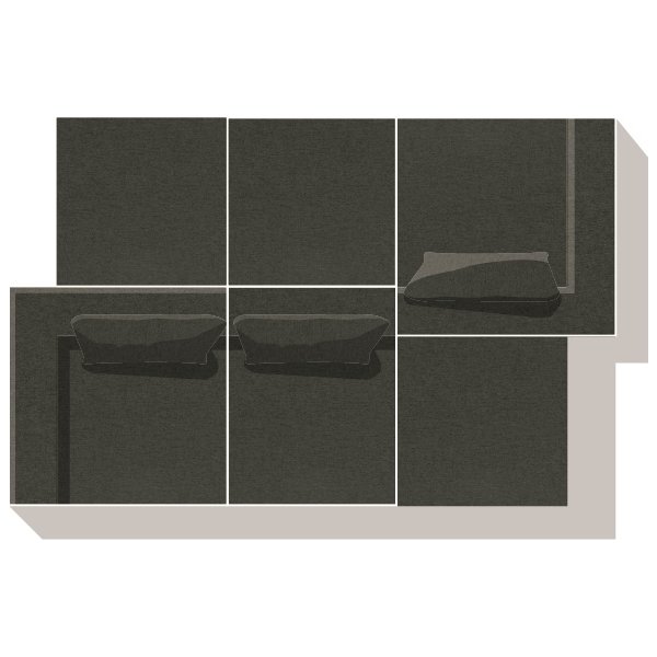 Fondi modulsoffa, 3 moduler, Grön