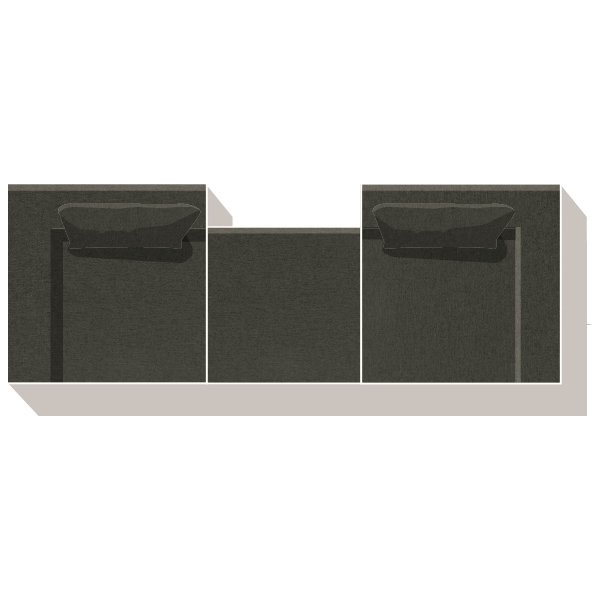 Fondi modulsoffa, 3 moduler, Grön