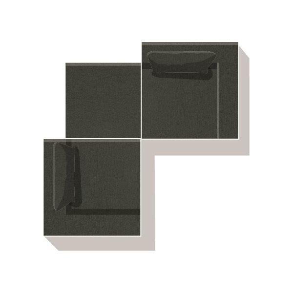 Fondi modulsoffa, 3 moduler, Grön