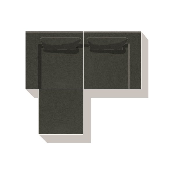 Fondi modulsoffa, 3 moduler, Grön