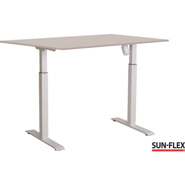Sun-Flex I höj/sänkbart bord, 140x80, Vit/ljusgrå