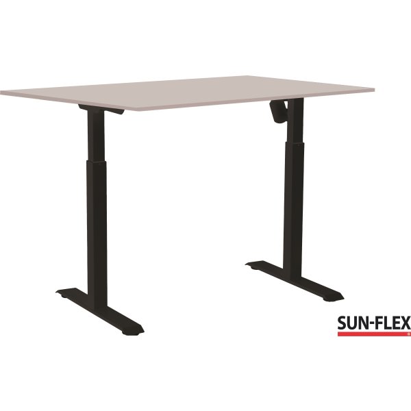 Sun-Flex I höj/sänkbart bord 160x80, Svart/ljusgrå