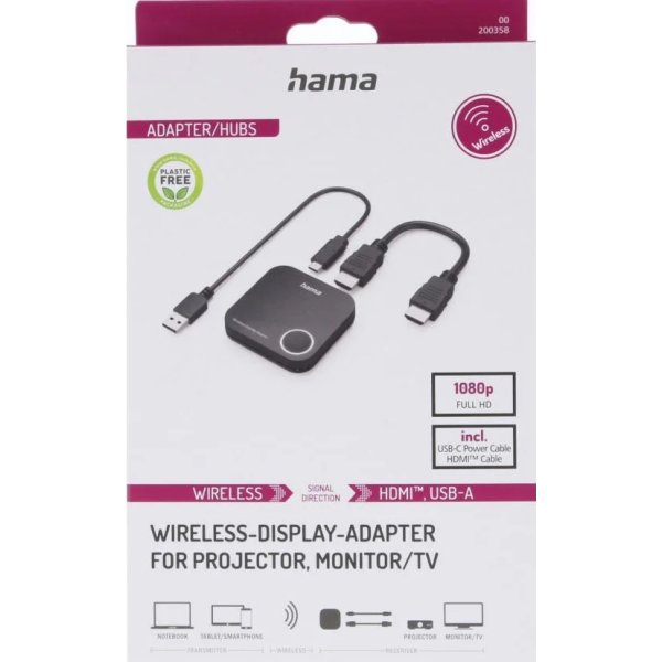 Hama Display Adapter HDMI Full HD 1080, Trådlös