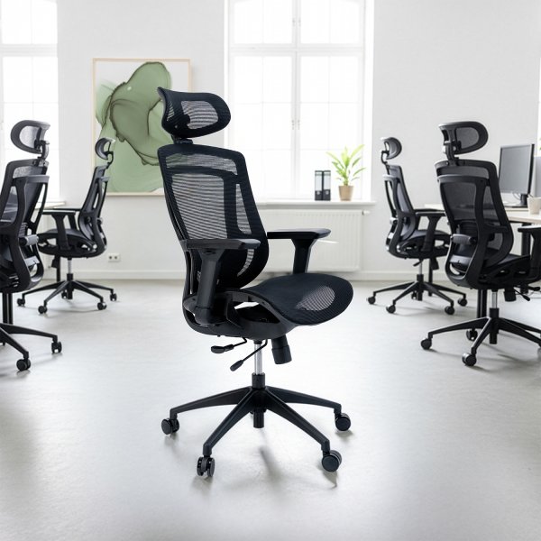 Severo kontorsstol, mesh, svart