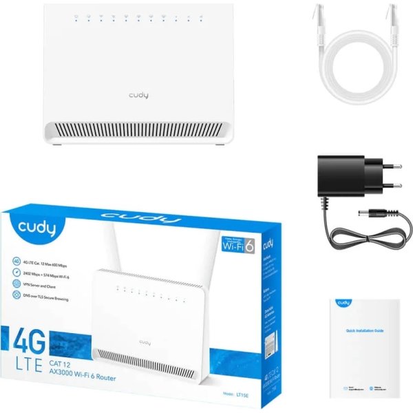 CUDY 4G Router LT15E Cat 12 AX3000 Gigabit