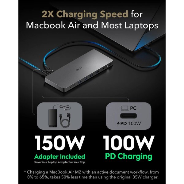 CUDY Dockningsstation CS700 10Gbps USB-C Dual 4K