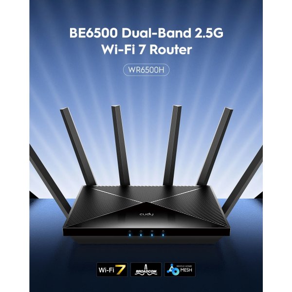 CUDY Wi-Fi Router WR6500H, WF7, BE6500