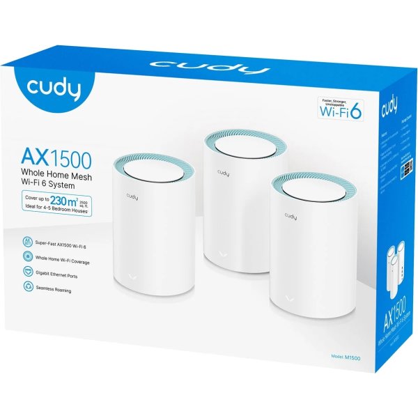 CUDY Mesh Solution M1500 WF6, AX1500 (3-pack)