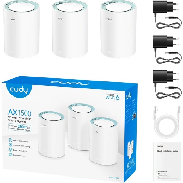 CUDY Mesh Solution M1500 WF6, AX1500 (3-pack)