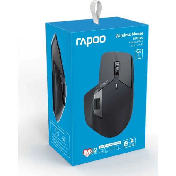 RAPOO Mus, MT760L, Trådlös, Multi-Mode, Mörkgrå