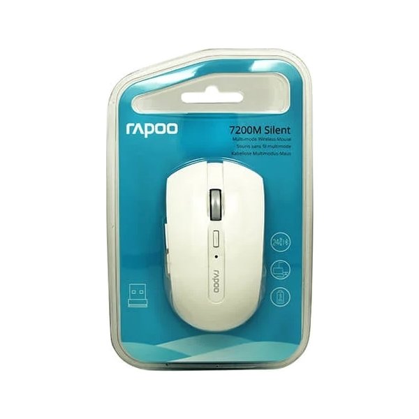 RAPOO Mus 7200M, Trådlös, Multi-Mode, Vit
