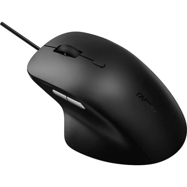 RAPOO Mus N500 Tyst, USB-kabelbunden, Optisk svart