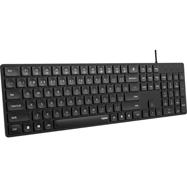 RAPOO Tangentbord NK8020, USB-kabel, svart