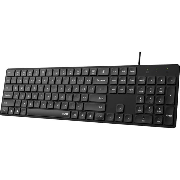 RAPOO Tangentbord NK8020, USB-kabel, svart