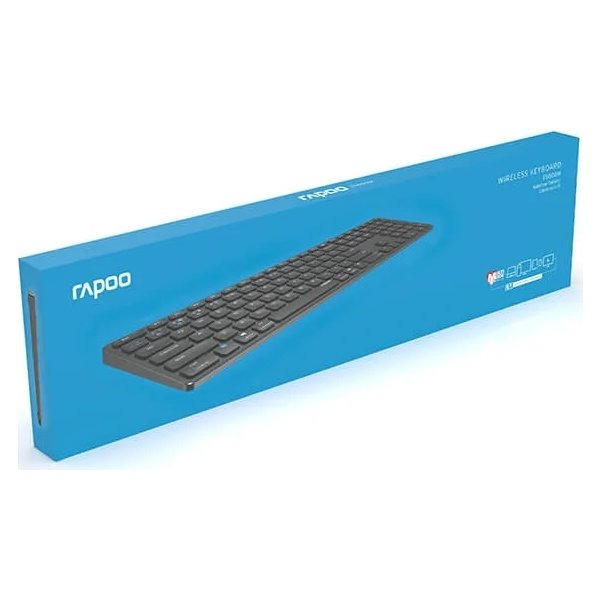 RAPOO Tangentbord E9800M, Multi-Mode, Trådlöst Grå