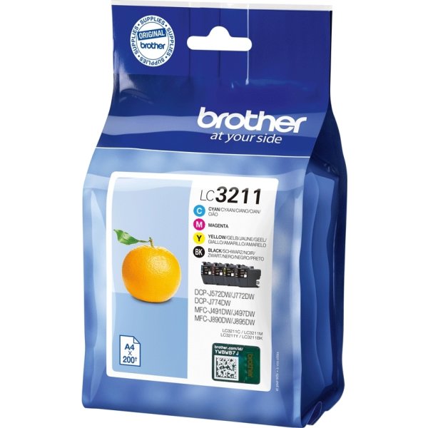 Brother Bläckpatroner, LC3211, Sampack