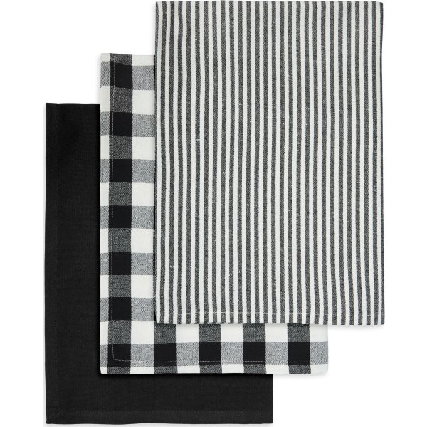 Engholm kökshanddukar, bomull, 50x70cm, svart, 3st