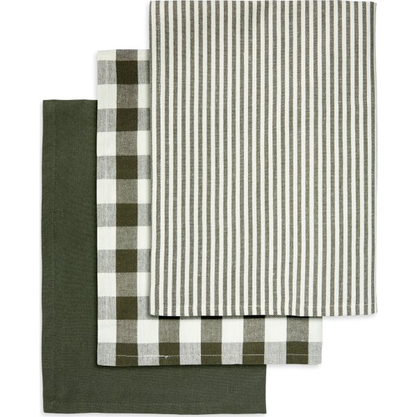 Engholm kökshanddukar, bomull, 50x70cm, grön, 3 st