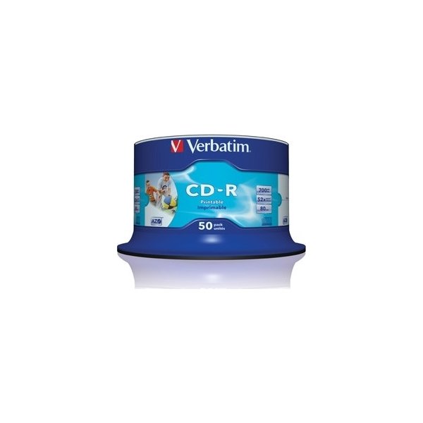 Verbatim CD-R Wide Print. 52X No ID spindel 50-pk