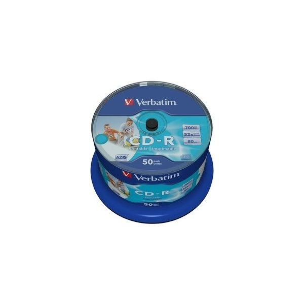 Verbatim CD-R Wide Print. 52X No ID spindel 50-pk