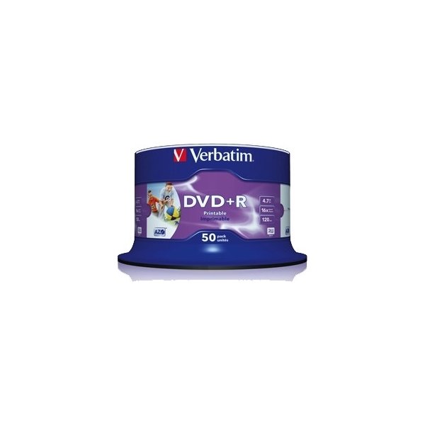 Verbatim DVD+R 16X Wide Inkjet printable No ID(50)