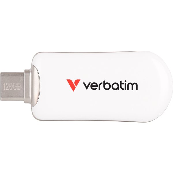 VERBATIM Plectra USB-C Flash Drive, Vit - 128GB