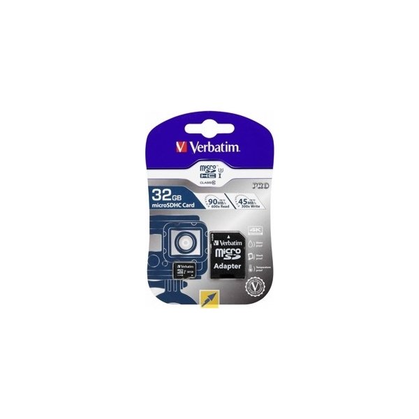 Verbatim Micro SDHC Kort PRO, 32GB, U3, Adapter