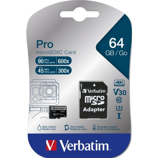 Verbatim Micro SDXC-kort, 512GB - Adapter