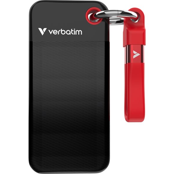 VERBATIM USB 3.2 Gen 2 2TB, SSD, Svart/Röd