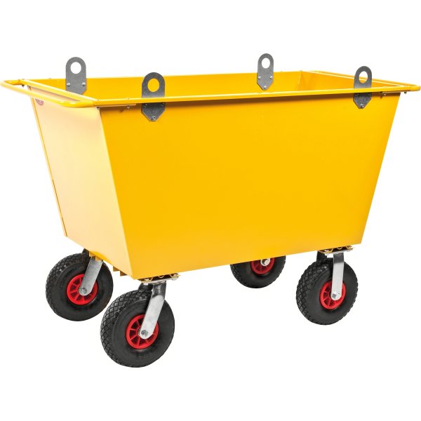 Fodervagn med lyftöglor, 300 liter, luftgummihjul