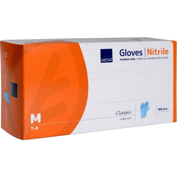 Nitrilhandskar långa, puderfria | Stl. M | 100 st.